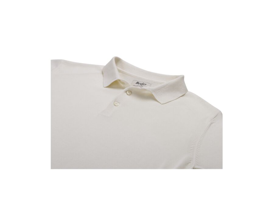 Men’s Dress Knit Pullover Ecru  - Polo Collar - BRAIDEN ML