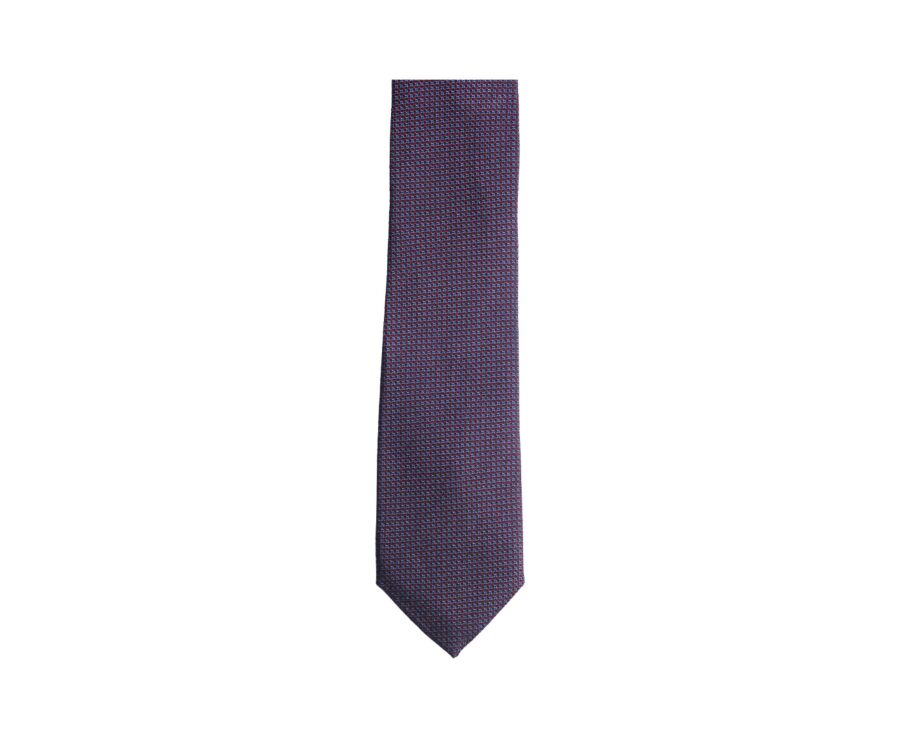 Silk tie with micro pattern Burgundy and blue