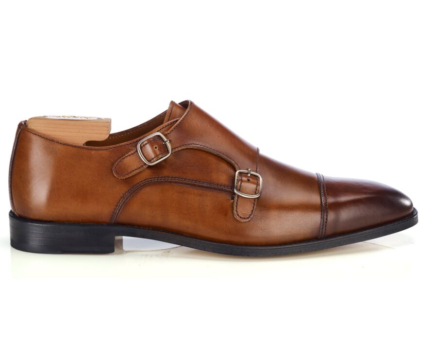 Men’s Double Monk Strap Shoes Patina Gold - LANGFORD