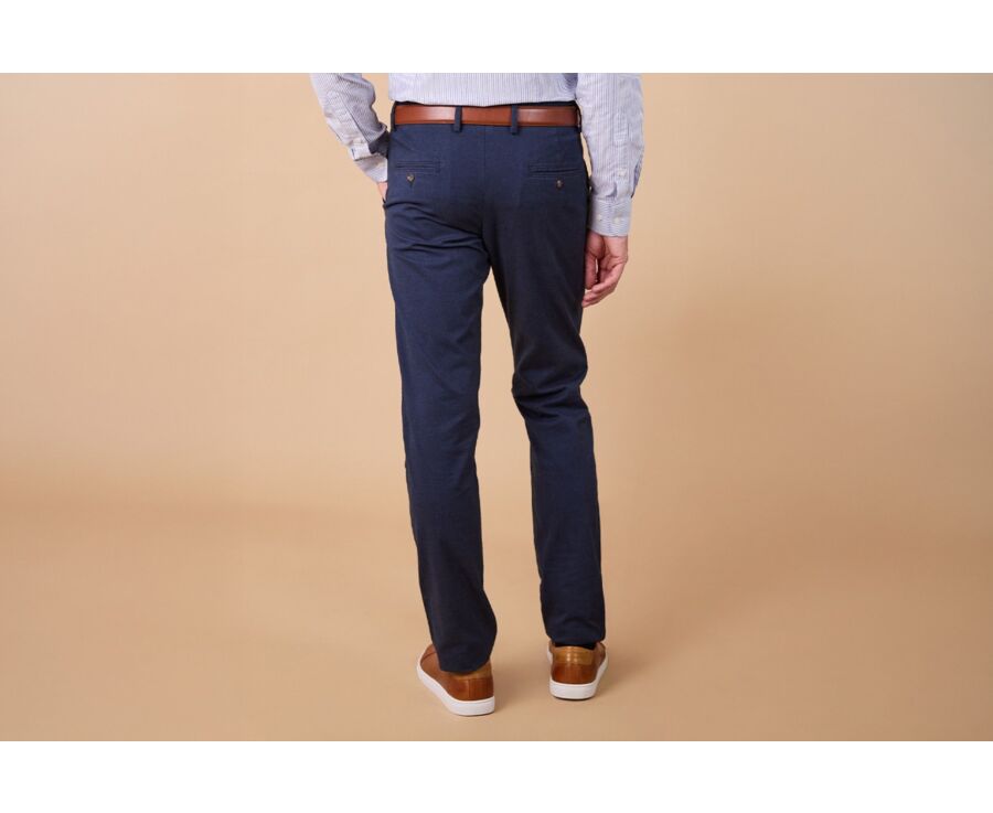 Men's navy herringbone chino trousers - JORDEN II