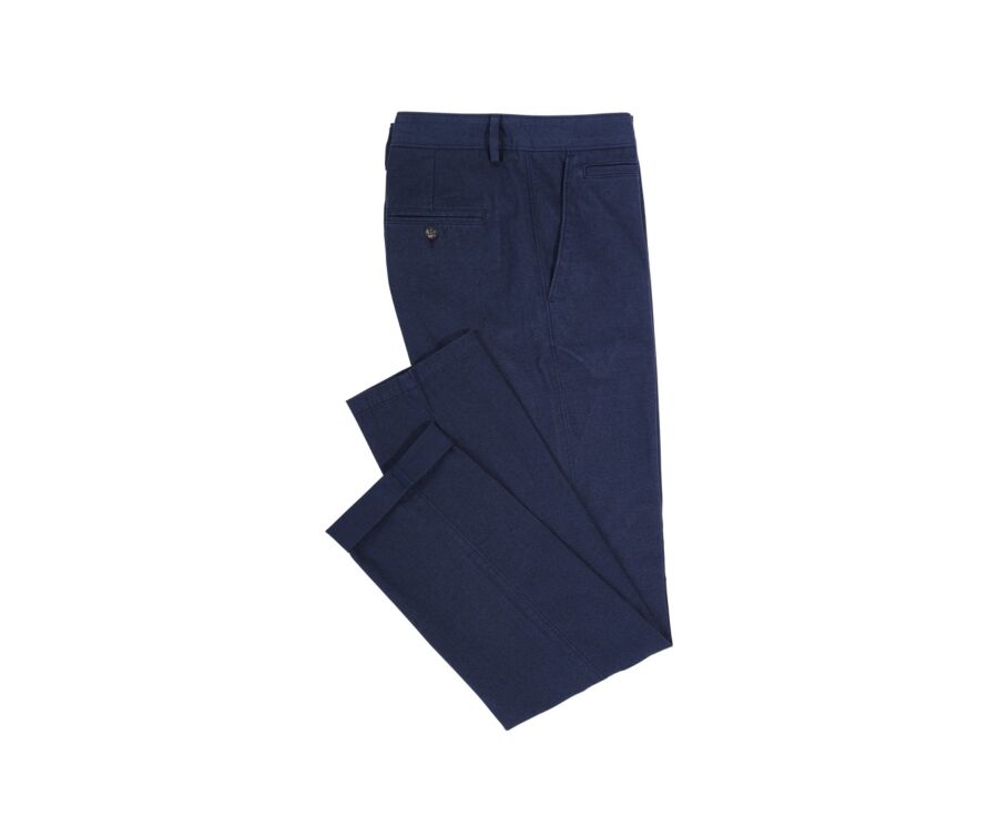 Men's navy herringbone chino trousers - JORDEN II