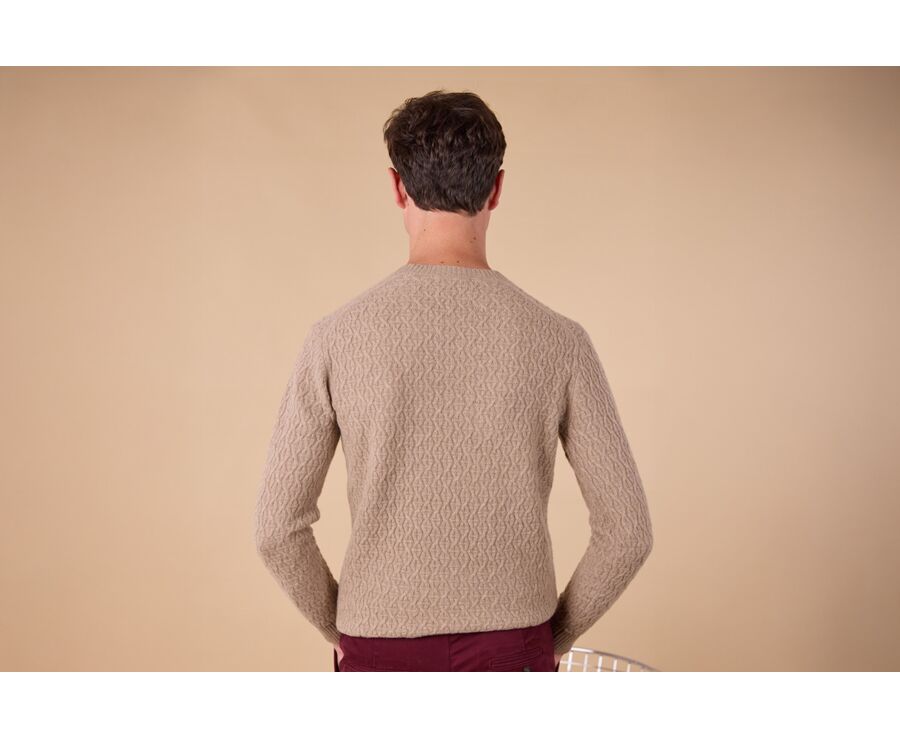 Crew neck pullover - Taupe Melange - CONLEY