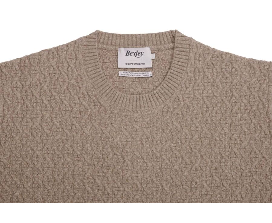 Crew neck pullover - Taupe Melange - CONLEY
