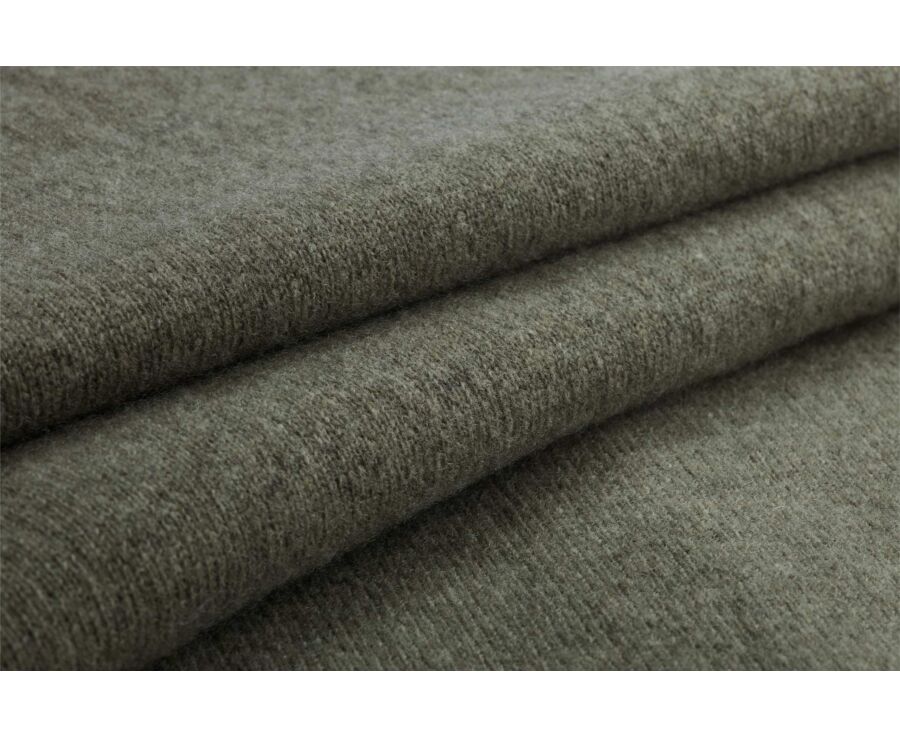 Men's two-tone eucalyptus and taupe lambswool zip jumper - KEYDEN II