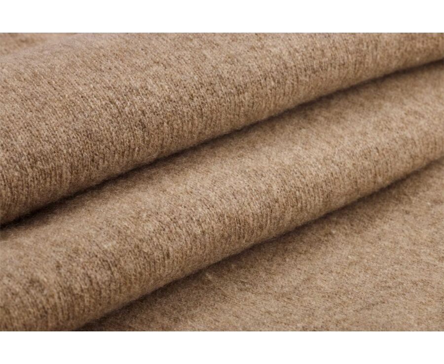 Men's two-tone taupe and dark blue lambswool zip jumper - KEYDEN II