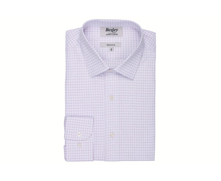 Men's checked red and white shirt - DORIMOND CLASSIC