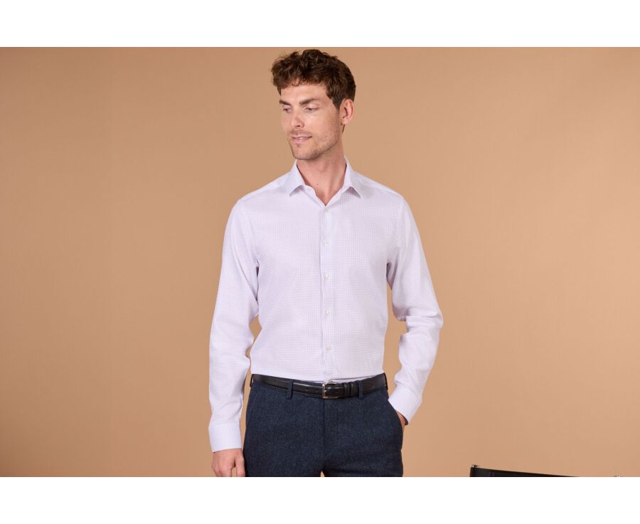 Men's checked red and white shirt - DORIMOND CLASSIC