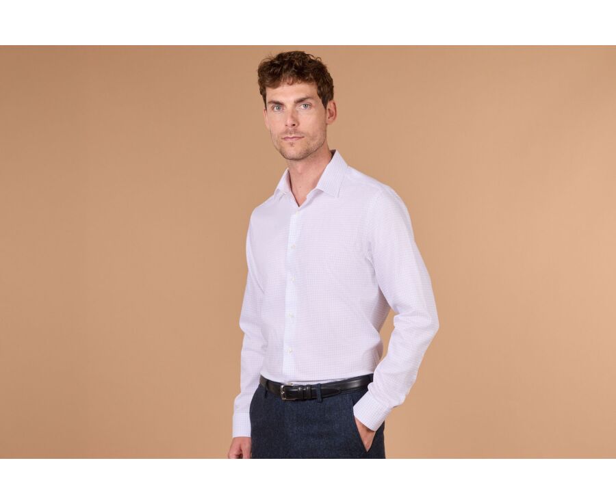 Men's checked red and white shirt - DORIMOND CLASSIC
