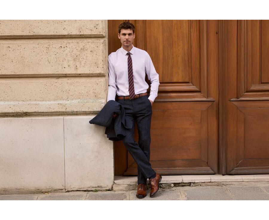 Men's checked red and white shirt - DORIMOND CLASSIC