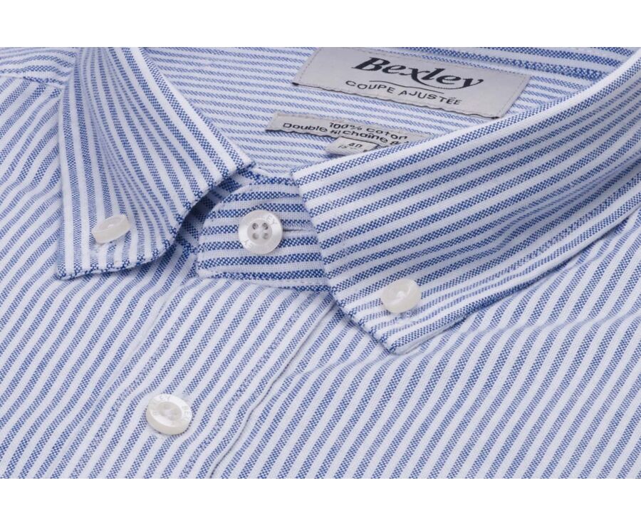 Oxford Shirt for Men – Navy & White, American collar - BRADFORD III