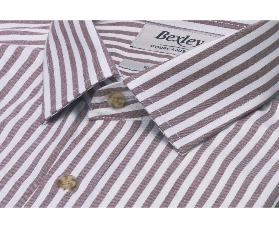 Men's white and chocolate flannel shirt - SIMION II