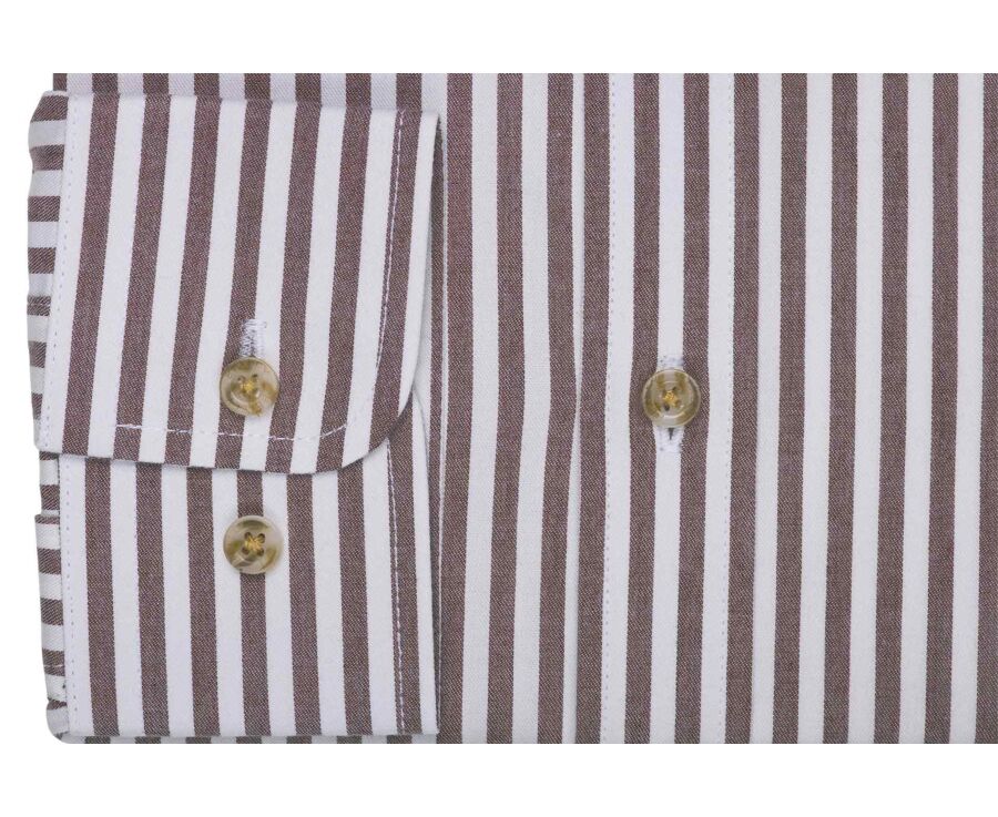 Men's white and chocolate flannel shirt - SIMION II