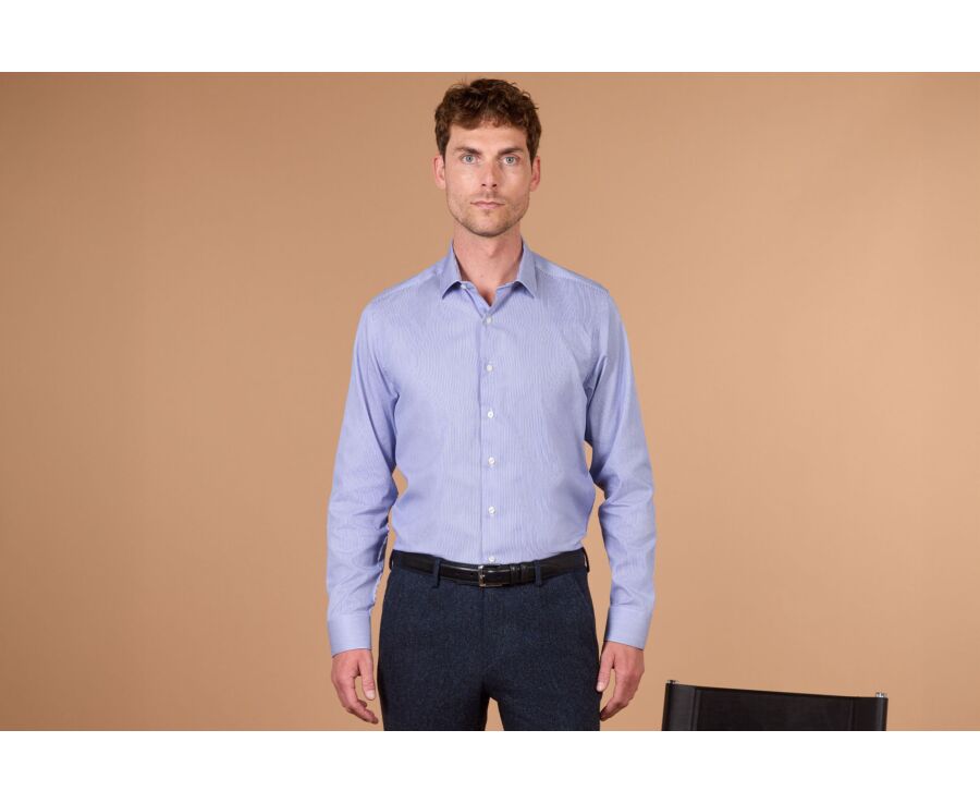 Men's navy striped shirt - DUNANT CLASSIC
