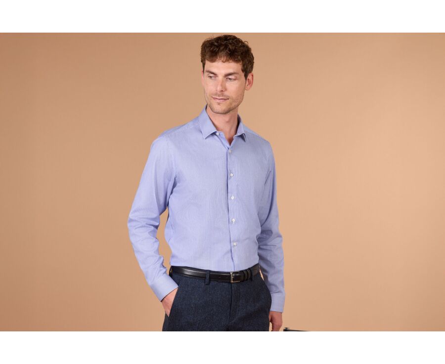 Men's navy striped shirt - DUNANT CLASSIC