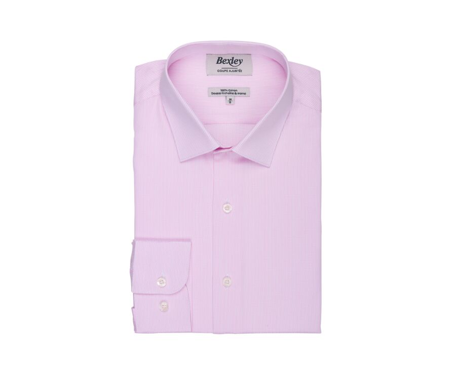 Men's pink striped shirt - DUNANT CLASSIC