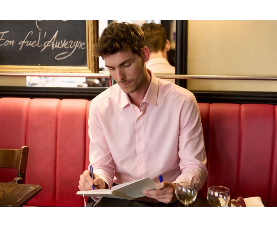 Men's pink striped shirt - DUNANT CLASSIC