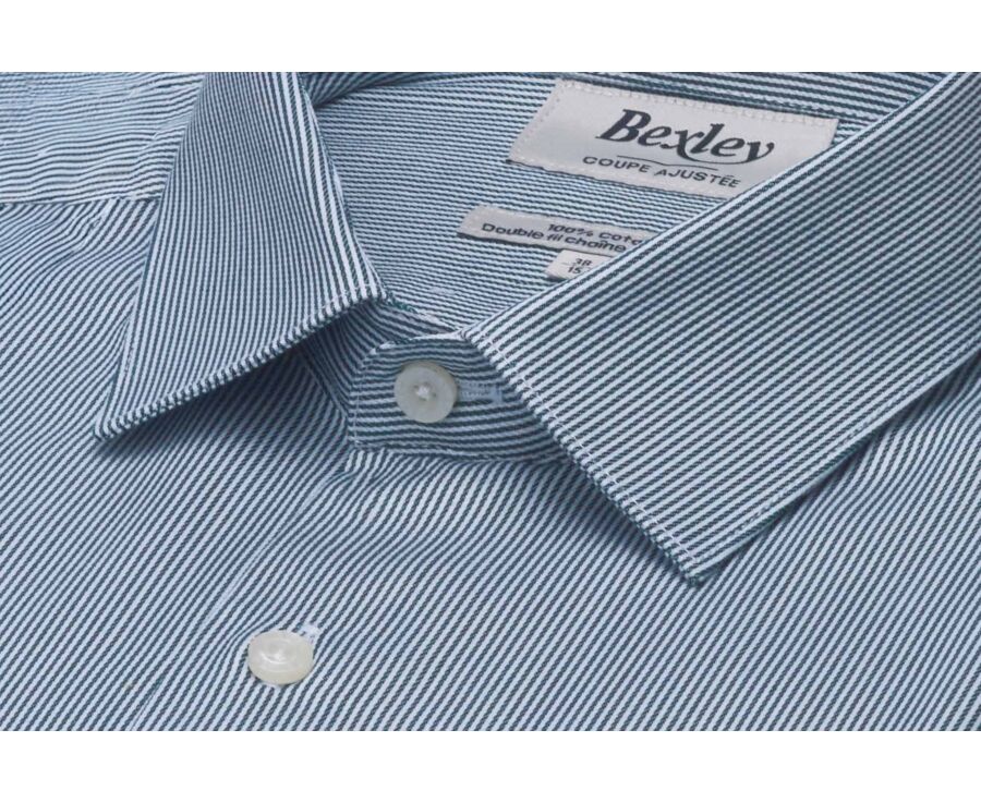 Men's green striped shirt - DUNANT CLASSIC
