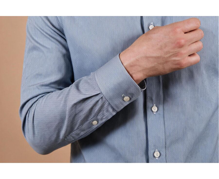 Men's green striped shirt - DUNANT CLASSIC