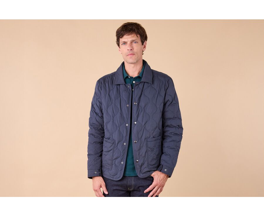 Navy Quilted Blazer for men - NORSTEN