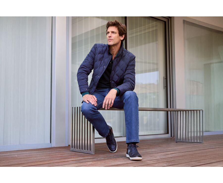 Navy Quilted Blazer for men - NORSTEN