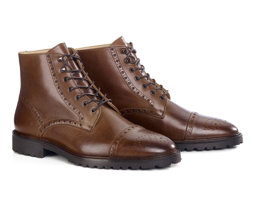 Men’s ankle boots – Patinated Cognac - HEYBRIDGE GOMME