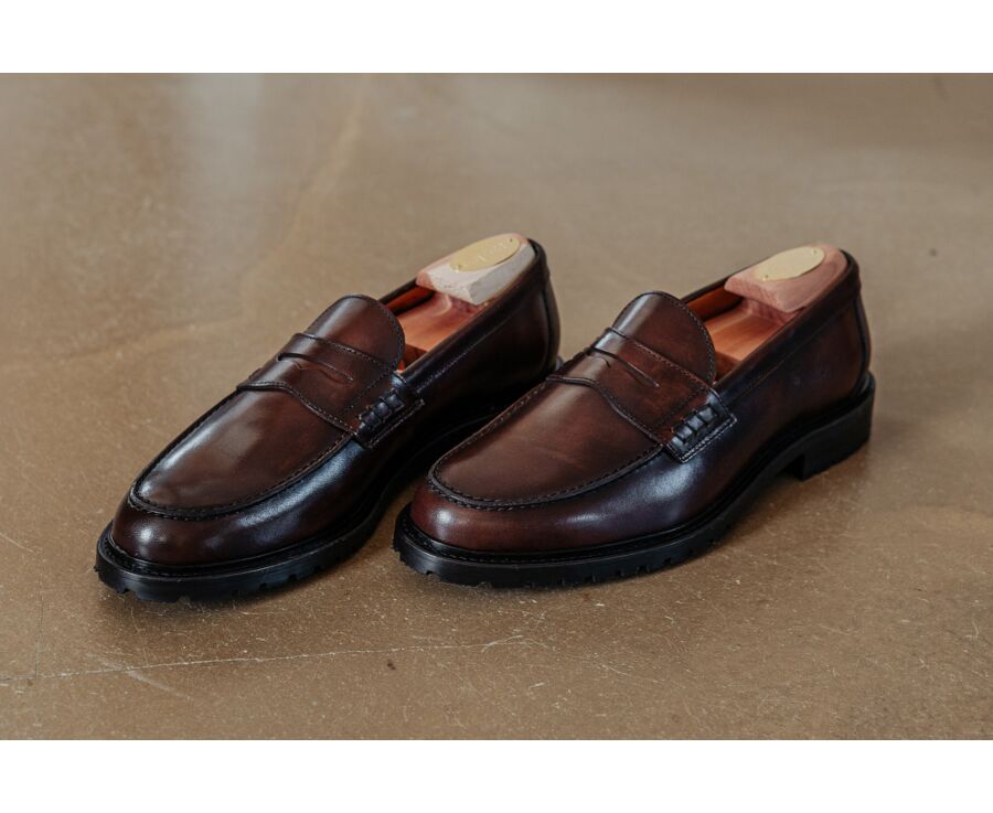 Men's Italian patina calf leather loafer - DOWARD GOMME