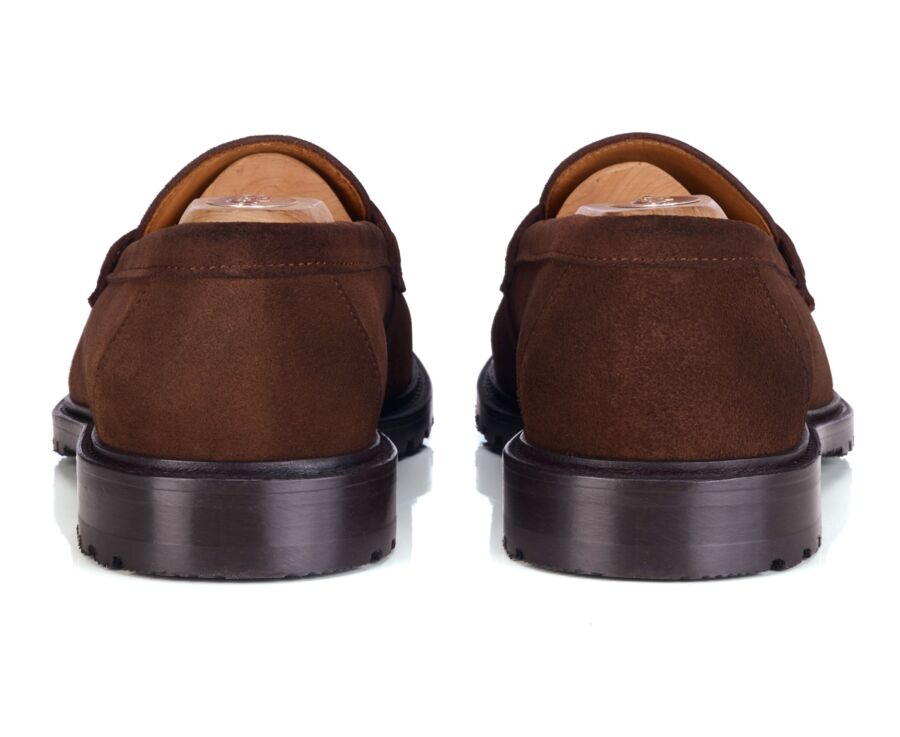 Men's chocolate suede loafer - DOWARD GOMME