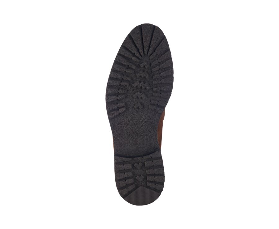Men's chocolate suede loafer - DOWARD GOMME