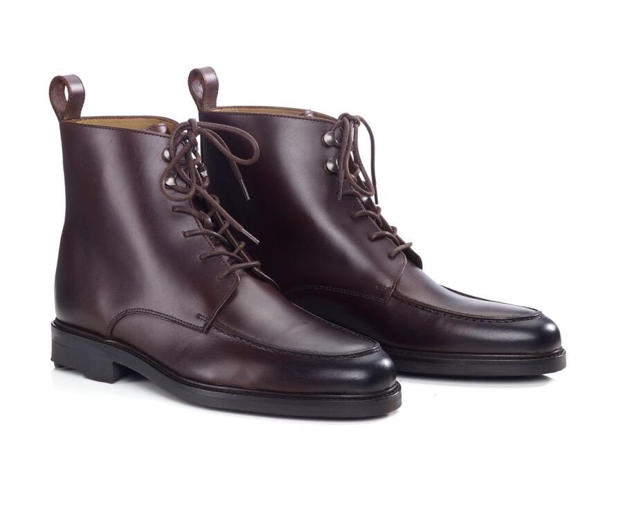 Chocolate Derby Boots - Rubber outsole - HUDSON HIGH GOMME COUNTRY