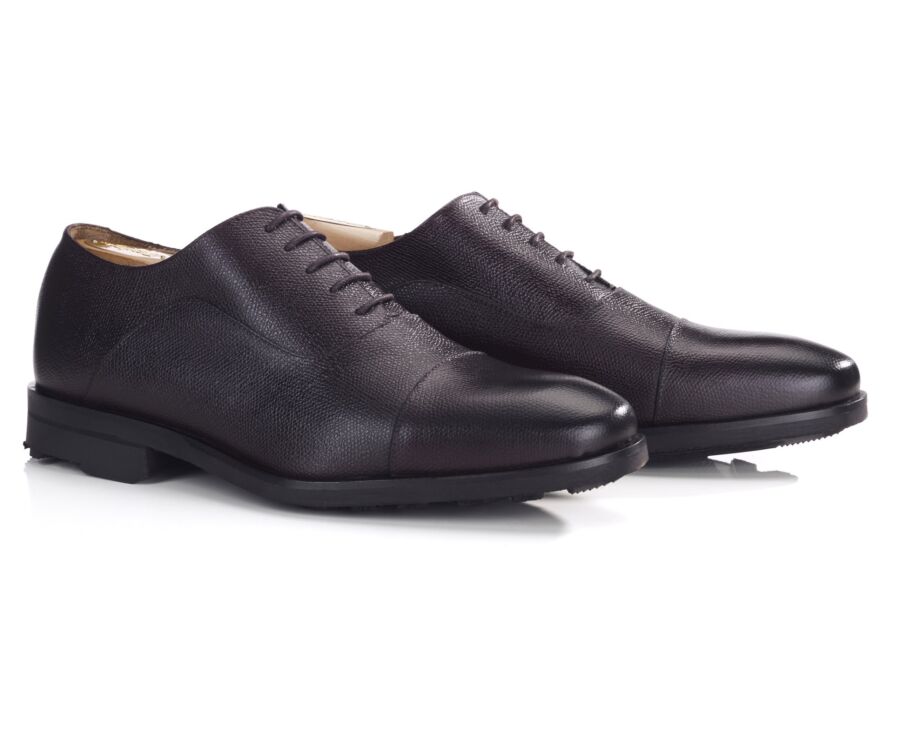 Men's grained leather oxford with rubber sole - GRAKLEY GOMME COUNTRY