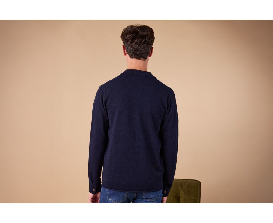 Knitted Overshirt – Navy - WARRICK