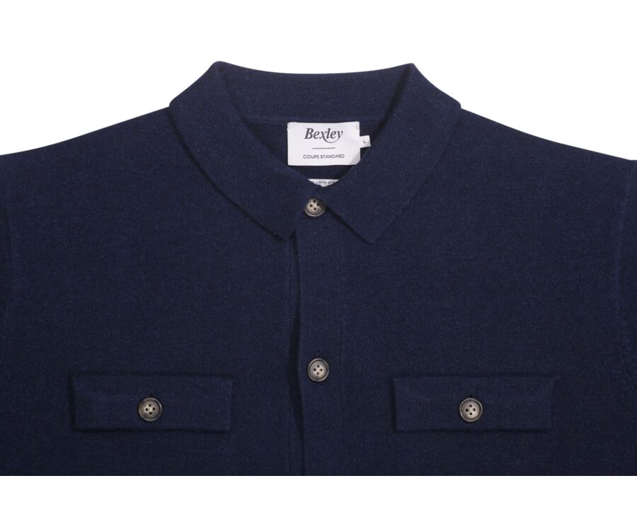 Knitted Overshirt – Navy - WARRICK