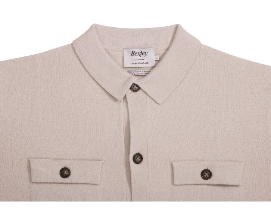 Knitted Overshirt – Light Beige - WARRICK