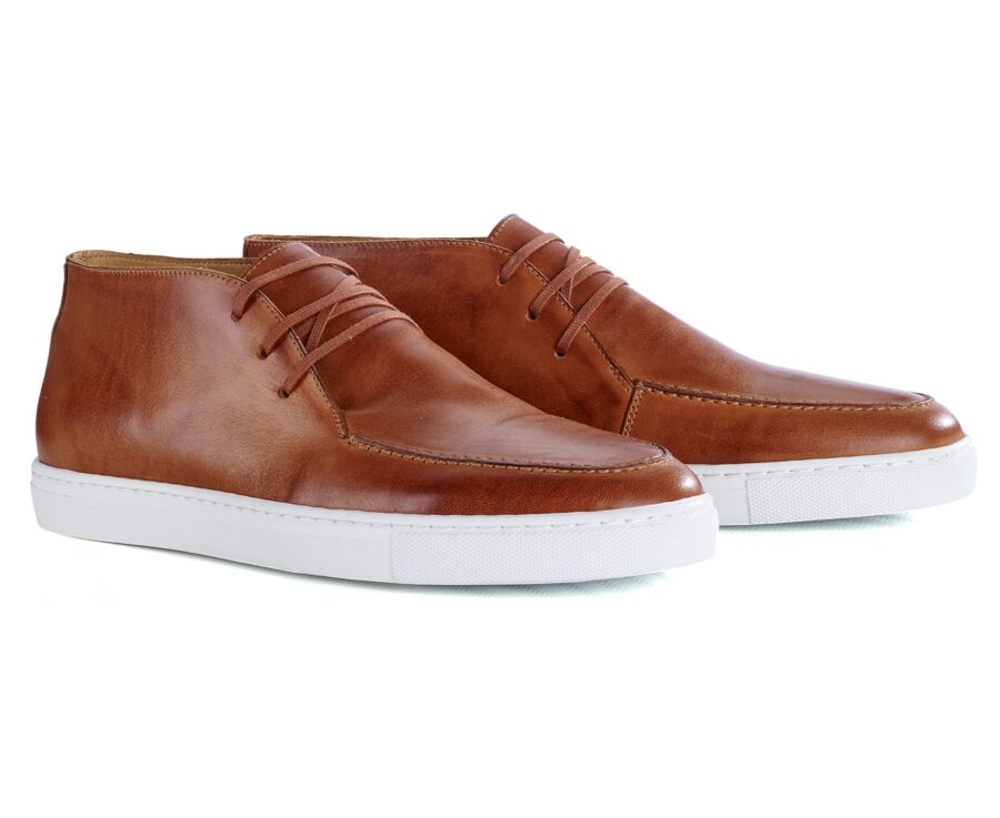 High-top Men's Sneaker – Patinated Chestnut - TAHARA