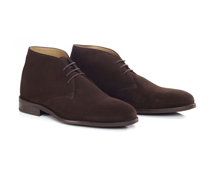 Bitter Chocolate Suede Men's leather Low Boots  - DOVAM GOMME