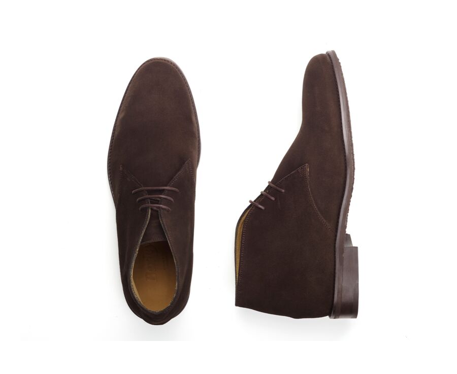 Bitter Chocolate Suede Men's leather Low Boots  - DOVAM GOMME