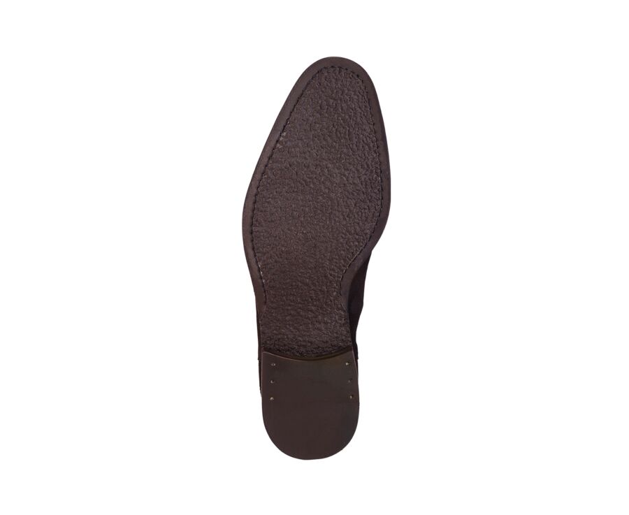 Men's Bitter Chocolate Suede Chelsea Boots - STANHIGH GOMME