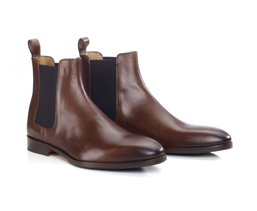 Dark Patina Chestnut Chelsea Boots - STANHIGH PATIN
