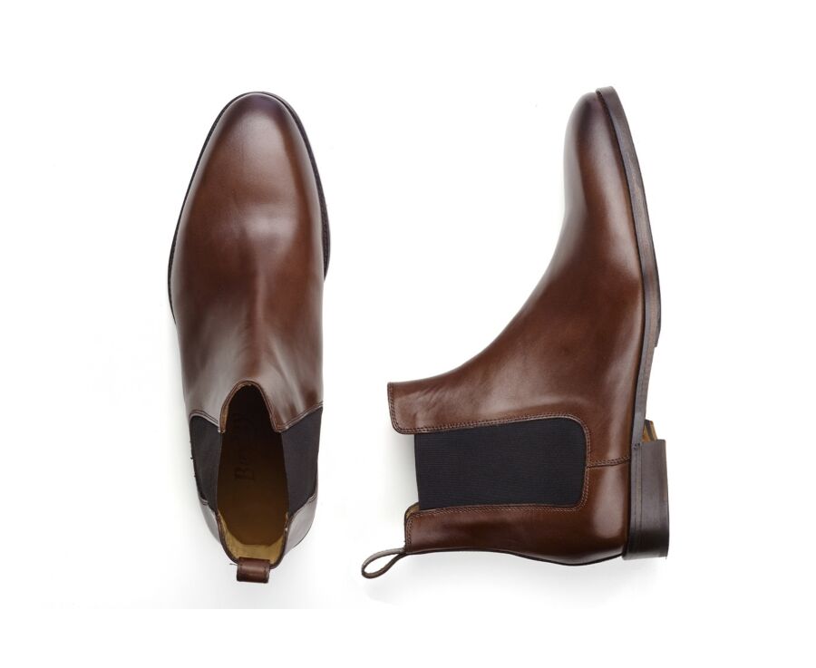 Dark Patina Chestnut Chelsea Boots - STANHIGH PATIN