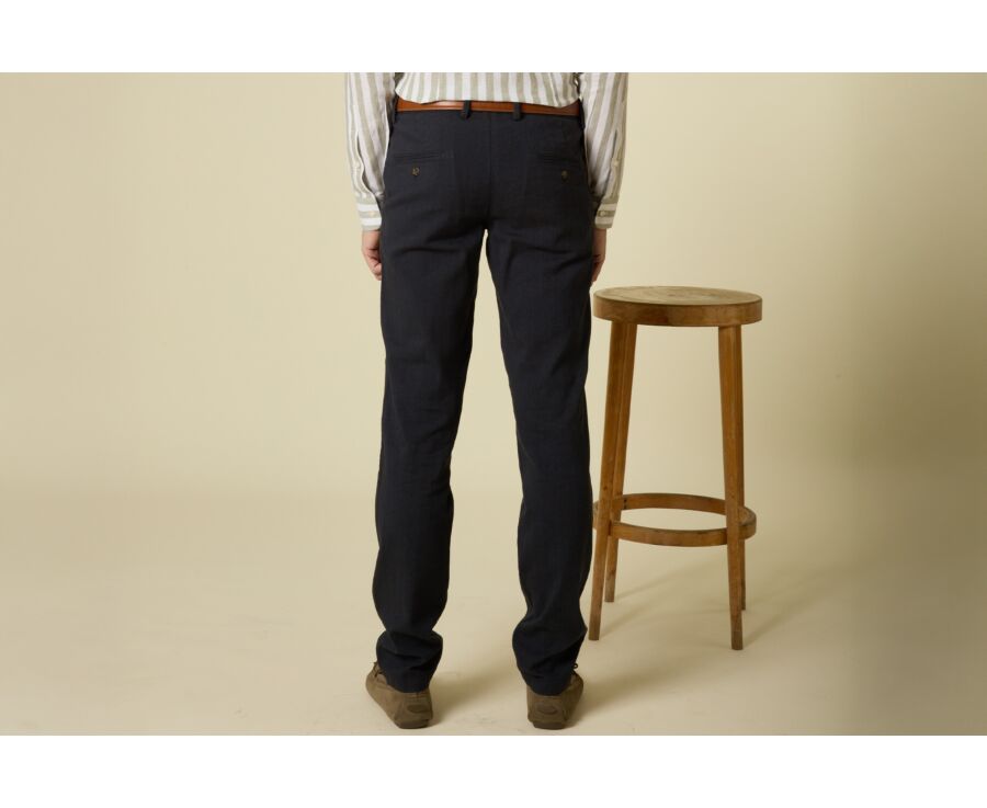 Men's chino trousers Dark Navy Chevron - KERYLL