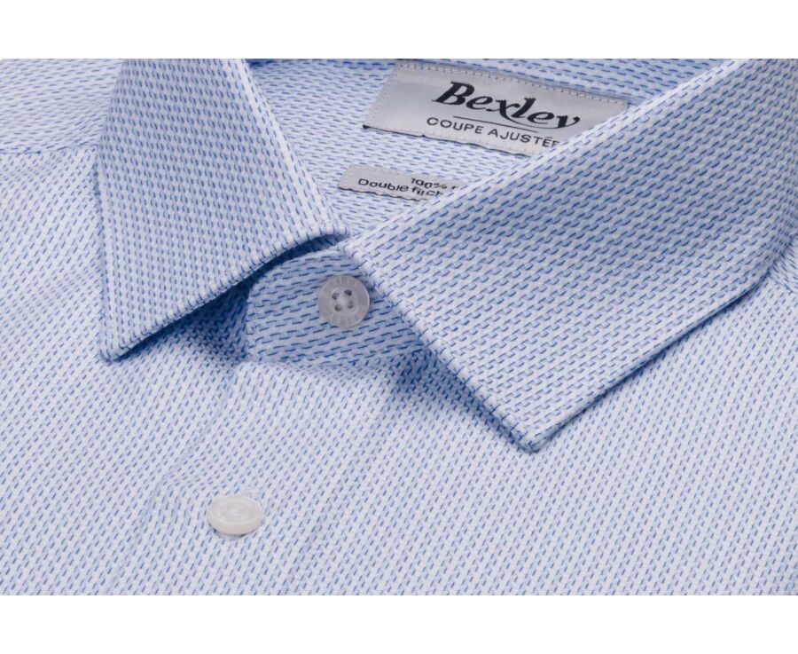 Men’s light blue twill shirt with a textured finish - VILMOND CLASSIC