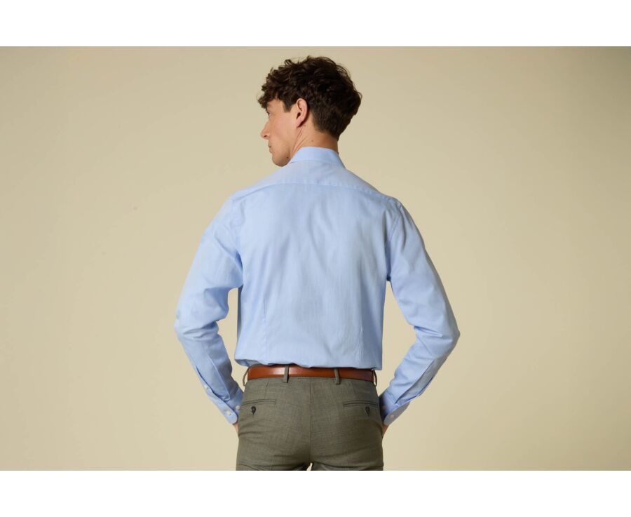 Men’s sky blue twill shirt - MALVINIEN CLASSIC
