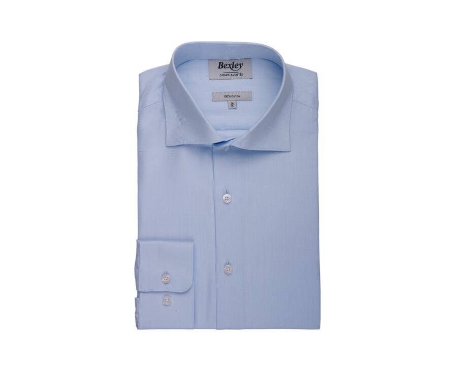 Men’s light blue twill shirt - TOMMASO CLASSIC