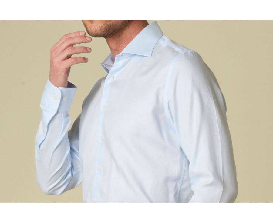 Men’s light blue twill shirt - TOMMASO CLASSIC