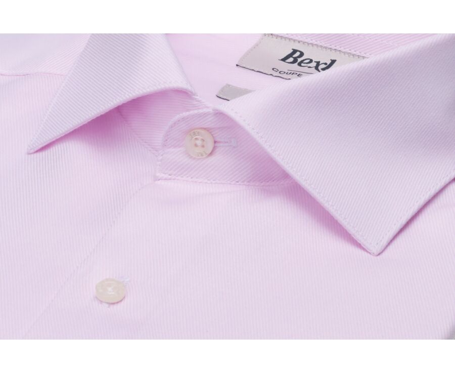 Men's pale pink twill shirt - TOMMASSO CLASSIC