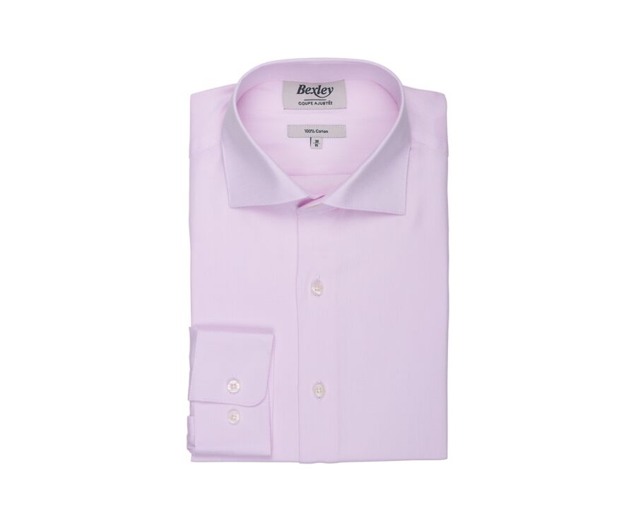 Men's pale pink twill shirt - TOMMASSO CLASSIC