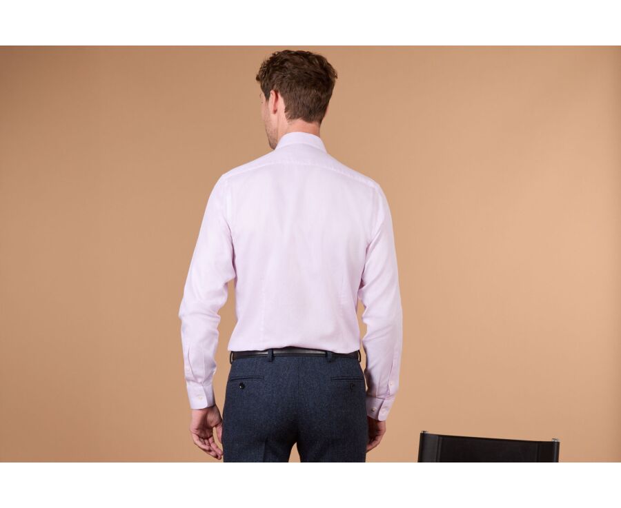 Men's pale pink twill shirt - TOMMASSO CLASSIC