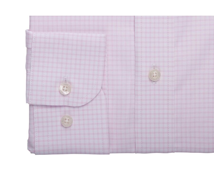 Men’s comfort fit fine checked shirt in light pink - VALMAR