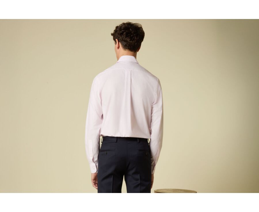 Men’s comfort fit fine checked shirt in light pink - VALMAR