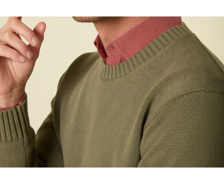 Crew neck jumper - Khaki - CALDERIK